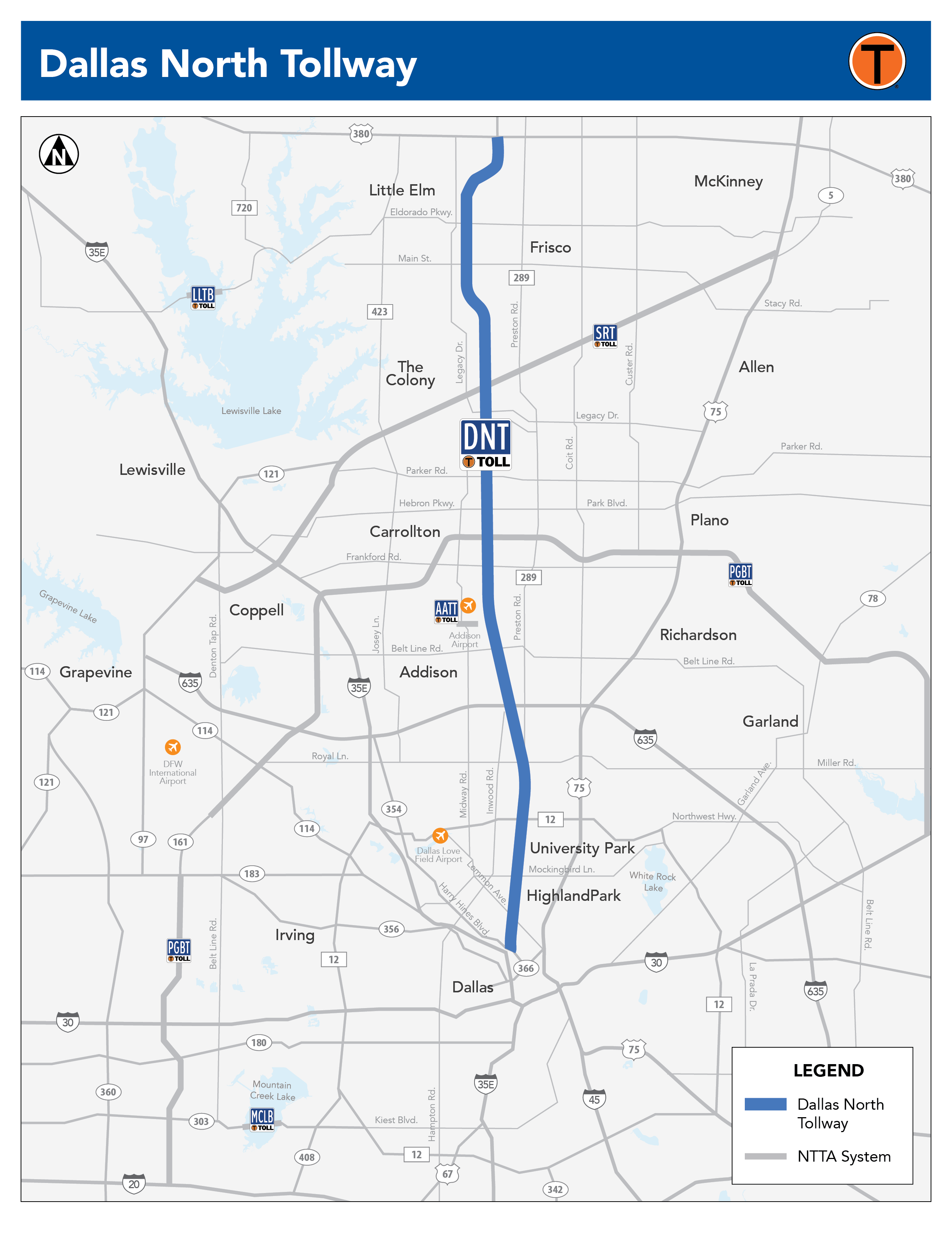 Dallas North Tollway Future Expansion Map